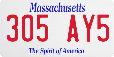 MA license plate 305AY5