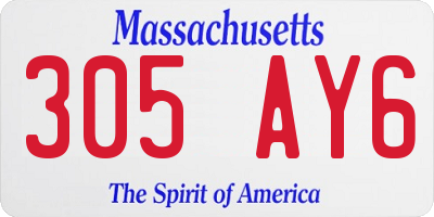 MA license plate 305AY6