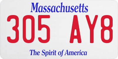 MA license plate 305AY8