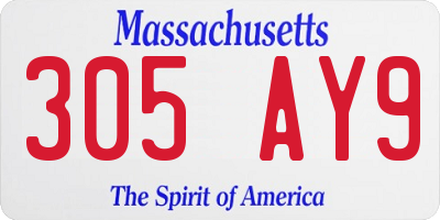 MA license plate 305AY9