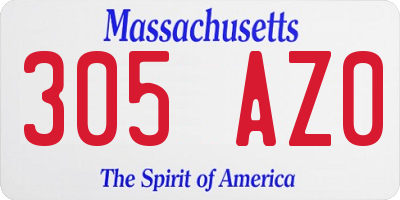 MA license plate 305AZ0