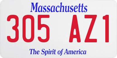 MA license plate 305AZ1