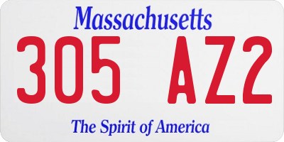 MA license plate 305AZ2