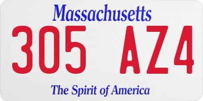 MA license plate 305AZ4