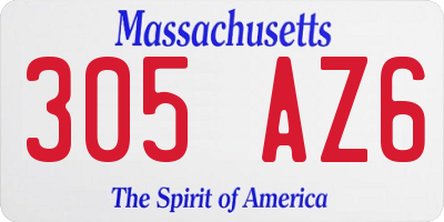 MA license plate 305AZ6