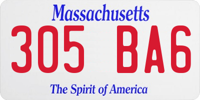 MA license plate 305BA6