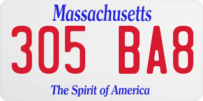 MA license plate 305BA8