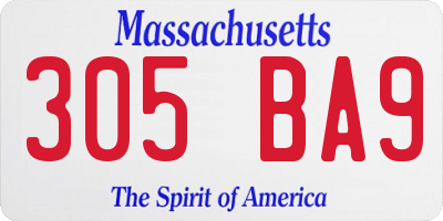 MA license plate 305BA9