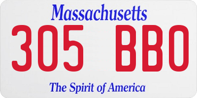 MA license plate 305BB0