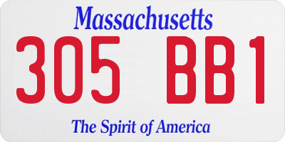 MA license plate 305BB1