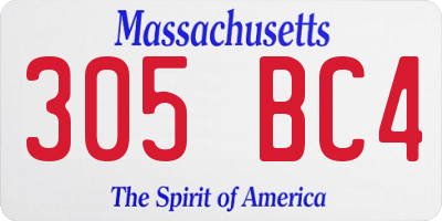MA license plate 305BC4