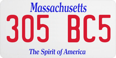 MA license plate 305BC5