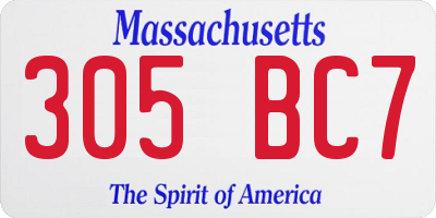 MA license plate 305BC7