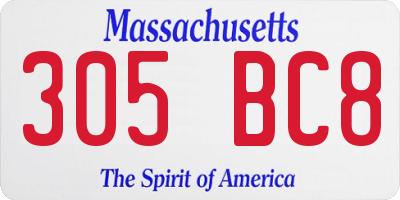MA license plate 305BC8