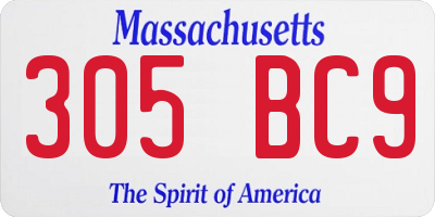 MA license plate 305BC9