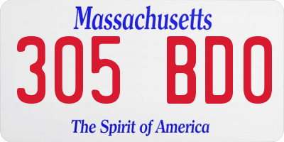 MA license plate 305BD0