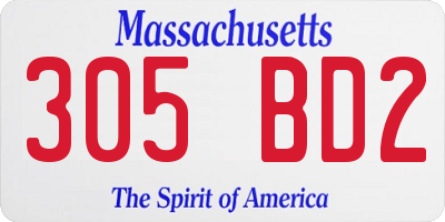 MA license plate 305BD2