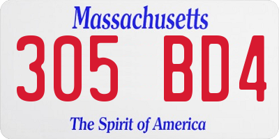 MA license plate 305BD4
