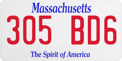 MA license plate 305BD6