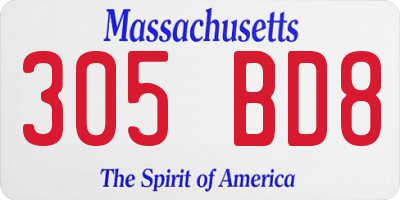 MA license plate 305BD8