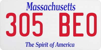 MA license plate 305BE0
