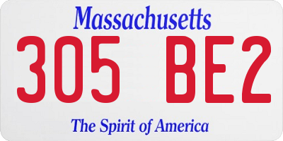 MA license plate 305BE2