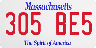 MA license plate 305BE5
