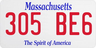 MA license plate 305BE6