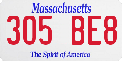 MA license plate 305BE8