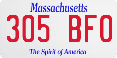 MA license plate 305BF0