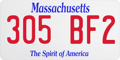 MA license plate 305BF2