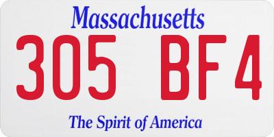 MA license plate 305BF4