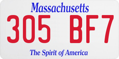 MA license plate 305BF7