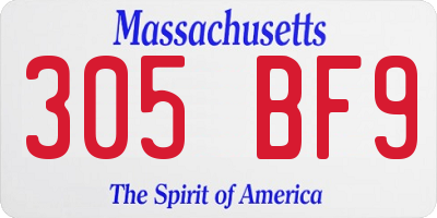 MA license plate 305BF9