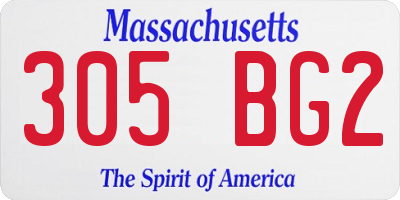MA license plate 305BG2