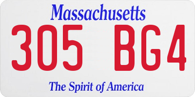 MA license plate 305BG4