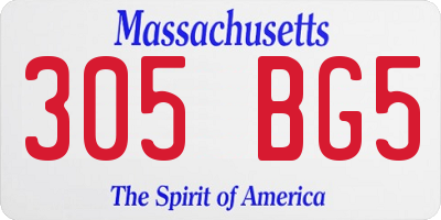 MA license plate 305BG5