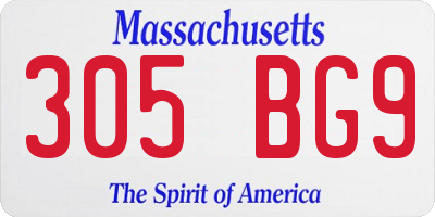 MA license plate 305BG9