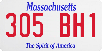 MA license plate 305BH1