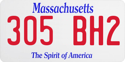 MA license plate 305BH2