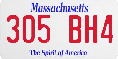 MA license plate 305BH4