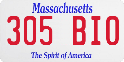MA license plate 305BI0