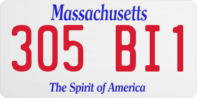 MA license plate 305BI1