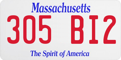 MA license plate 305BI2