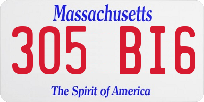 MA license plate 305BI6