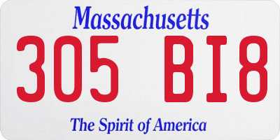 MA license plate 305BI8