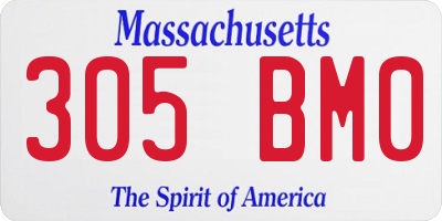 MA license plate 305BM0