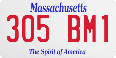 MA license plate 305BM1