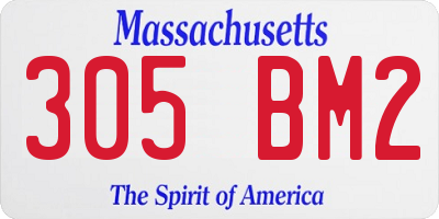 MA license plate 305BM2