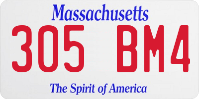 MA license plate 305BM4